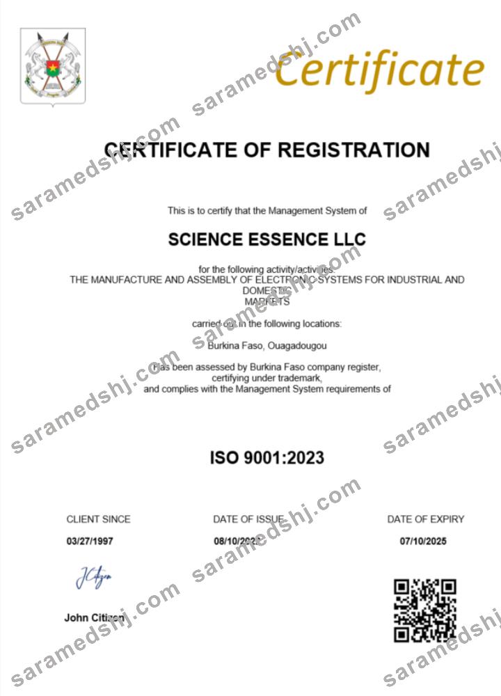 Burkina faso  certificate of registration Word and PDF template
